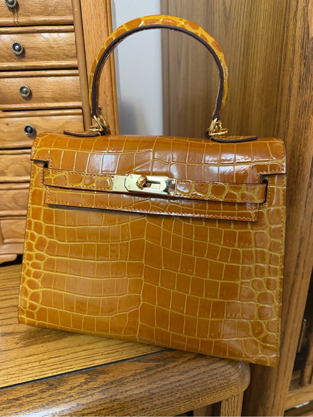 Shiny crocodile 28 cm H kelly style 28 cm